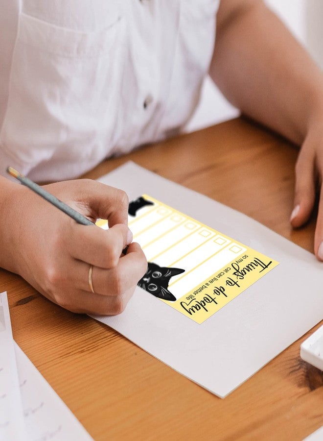 DAILY RITMO Funny Black Cat Lover Small to Do List Sticky Notes, Yellow | Things to Do Today | Humor Notebook Notepad Note Card for Women Gift| 50 Pages 4x6 by DAILY RITMO - Image 5